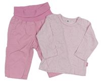 2set- Růžové třpytivé triko Zeeman + Růžové plátěné podšité kalhoty s úpletovým pasem  Esprit 