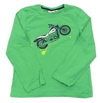 Zelené triko s motorkou 