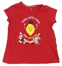 Červené tričko s potiskem a nápisem Lupilu 