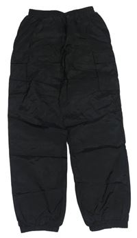 Černé šusťákové kalhoty Shein