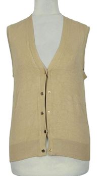Dámská béžová svetrová propínací vesta Zara 