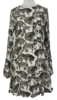 Dámské bílo-hnědé šaty s leopardy zn. H&M