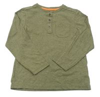 Khaki melírované triko s kapsou TU
