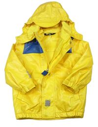 Žluto-modrá nepromokavá jarní bunda s kapucí Tchibo