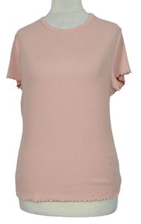 Dámské růžové žebrované tričko TU 