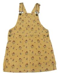 Béžové květinové manšestrové laclové šaty John Lewis