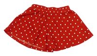 Červeno-bílé puntíkaté vzorované sukňové kraťasy Next 