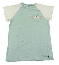 Světlezeleno-krémové tričko s pejskem Polarn O. Pyret