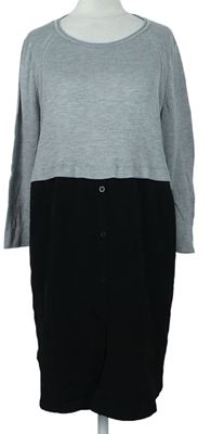 Dámské šedo-černé úpletovo/košilové šaty River Island 