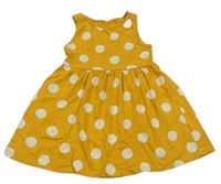 Žluté puntíkaté bavlněné šaty F&F