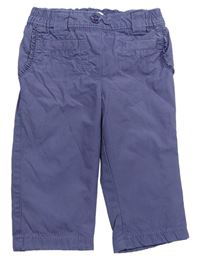 Tmavomodro/fialové plátěné podšité kalhoty Benetton