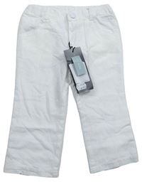 Bílé plátěné podšité kalhoty OOXOO
