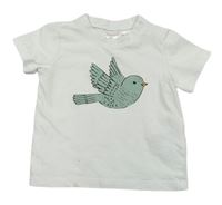 Bílé tričko s ptáčkem H&M