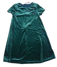 Tmavozelené sametové šaty s 3D hvězdami Topolino