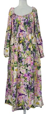 Dámské barevné květované midi šaty zn. H&M