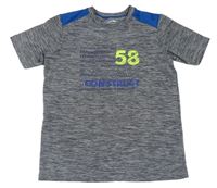 Šedé melírované sportovní tričko s nápisem Active Touch