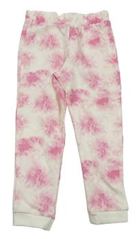 Bílo-růžové batikované tepláky Primark