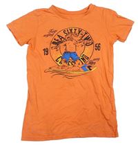 Oranžové tričko s potiskem Chapter young