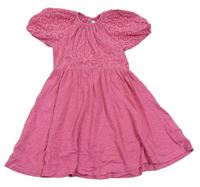 Růžové melírované šaty s madeirou zn. Next