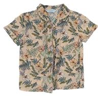 Meruňková květovaná košile s listy Primark