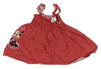 Červená puntíkatá šatová tunika s Minnie Disney