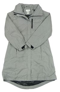 Černo-bílý kostkovaný šusťákový jarní kabát H&M