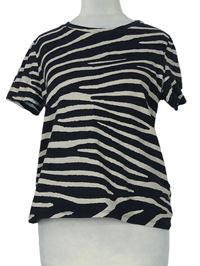Dámské černo-béžové vzorované tričko H&M