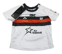 Bílo-černo-červené sportovní tričko s nápisem