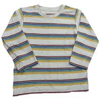 Smetanovo-barevné pruhované melírované triko Matalan