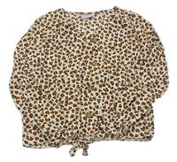 Smetanovo-hnědá halenka s leopardím vzorem Matalan
