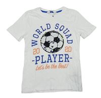 Bílé tričko s míčem z překlápěcích flitrů H&M