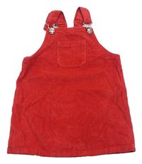 Červené manšestrové laclové šaty Matalan 