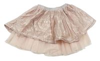 Růžová třpytivá sukně s tylovým lemem H&M