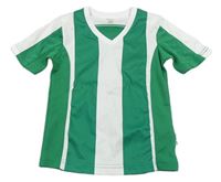 Zeleno-bílé pruhované sportovní tričko