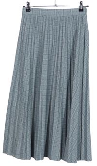 Dámská šedá kostkovaná plisovaná midi sukně TU 