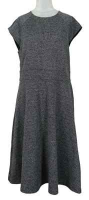 Dámské černo-bílé melírované pletené midi šaty H&M