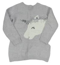 Lila chlupatý svetr s jednorožcem Primark