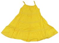 Žluté plátěné šaty s krajkou Board Angels