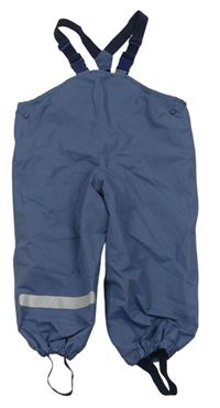 Modrošedé šusťákové laclové kalhoty Tchibo