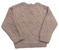Starorůžový pletený vzorovaný svetr Primark