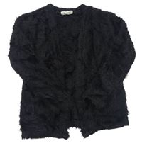 Černý svetrový chlupatý cardigan H&M