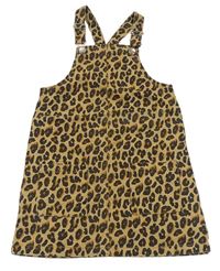 Béžovo-černé leopardí laclové šaty Matalan 
