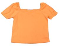 Neonově oranžové crop tričko H&M