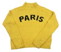 Žlutý chlupatý svetr s nápisem Primark