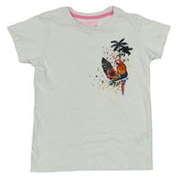 Bílé tričko s papouškem Matalan 