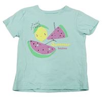 Světlemodré tričko s ovocem 