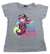 Šedé melírované tričko s Monster High