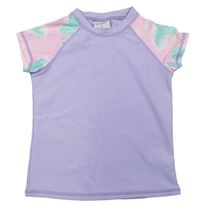 Lila-světlerůžové UV tričko s listy 