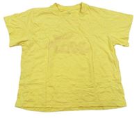 Žluté melírované oversize tričko s nápisem LEIGH TUCKER