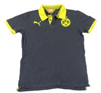 Šedé polo tričko s logem - Borussia Dortmund Puma 